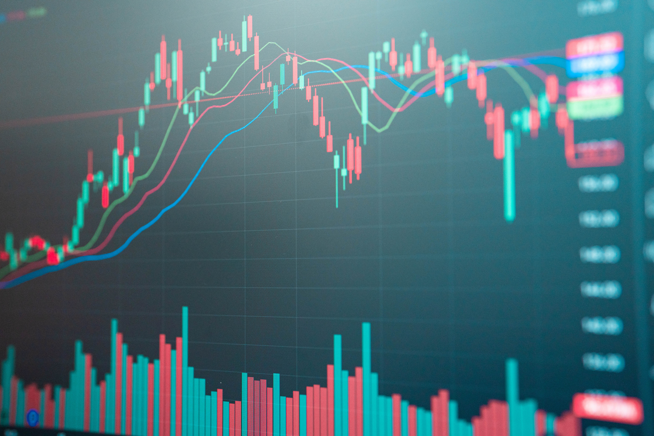 selective focus of financial background stock exchange graph